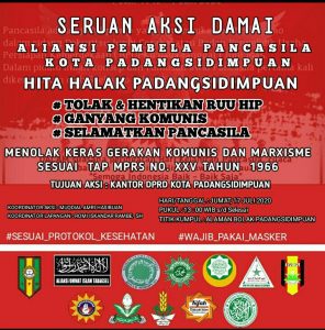 Jumat Ini, DP MUI Padangsidimpuan, PD Muhammadiyah, IMM Hingga DPD BKPRMI Akan Gelar Aksi Tolak RUU HIP