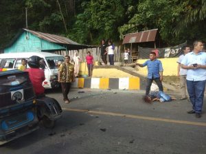 Betor Vs Angkutan di Tanggal, Supir Betor Terpelanting