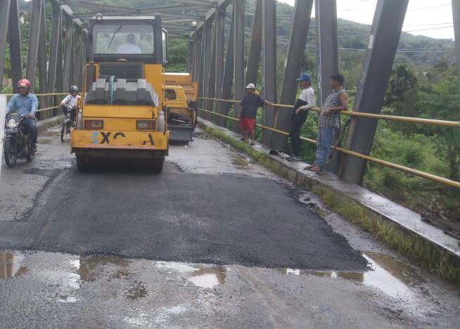 Pasca badan jalan amblas di Jalan By Pass Kota Padangsidimpuan