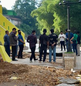 Tim Poldasu Turun ke Lokasi Terkait Bangunan Dek di Bawah Jembatan Siborang, Sidimpuan