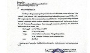 Panwaslu Panggil Oknum PPS yang Hadir Saat Kampanye Caleg di Sidimpuan