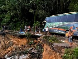Astaga! Jalinsum Batu Jomba di Tapsel Amblas, Truk Dilarang Melintas